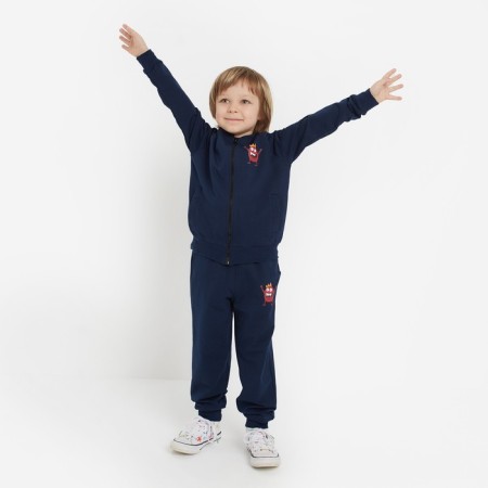 Set for a boy (jumper, cocoon), dark blue color, height 116 cm-3