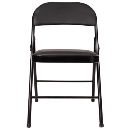 Folding Brabix "Golf Plus CF-003 Comfort", black frame, black leatherette-1
