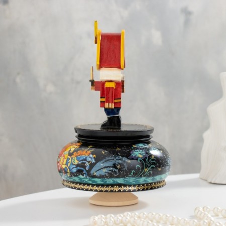 New Year. Musical souvenir "Nutcracker", three black, manual painting-1