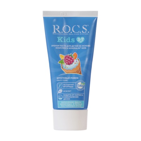 Toothpaste R.O.C.S. for children, fruit horn, without fluorine, 45 g-7