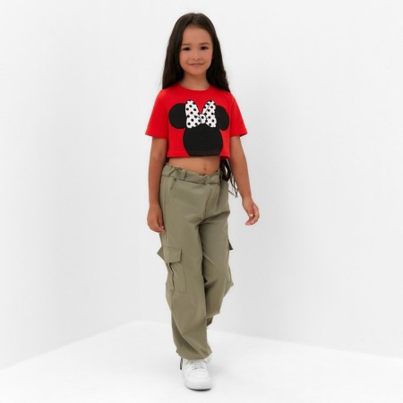 T -shirt Children's shortened MM Minnie Mouse, red color-4
