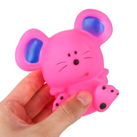 Rubber toy for the bath "Mouse", 9 cm, with a squeak, color mix, crumb I-5