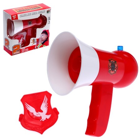 Megaphone "Fireman", 2 modes: siren, loudspeaker, works from batteries
