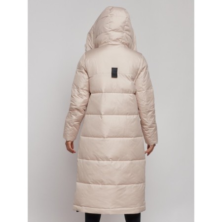 Coat insulated winter female, size 44, beige color-7