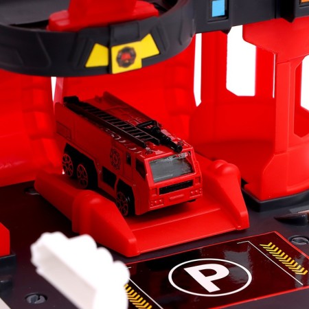 Parking "Fire Station", with a metal machine and helicopter-10