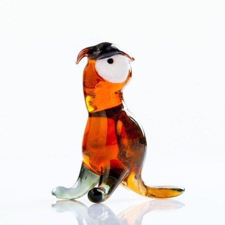 Figure made of glass "Owl" 6x4.5x3cm brown, mix-1