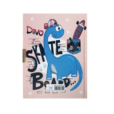 Notebook in a gift box, on a lock, A6, 50 sheets, a line, with a pen, Dino, Mix-5
