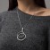 Jupiter's pendant duet, white color in silver, 72cm