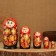 Matryoshka 5 puppet "Nata" with God's cow, 14-15cm, manual painting.