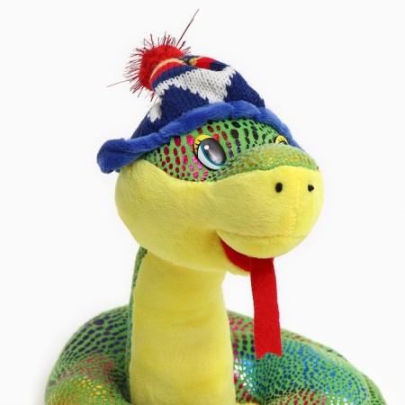 Soft toy "Snake", in a striped hat, 20 cm-5