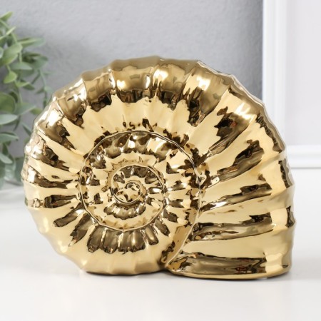 Souvenir ceramics "shell spiral" gold 20.5x6x16 cm-3