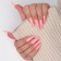 Poaring Faluses, 12 pcs, with adhesive plates, ballerina shape, pink