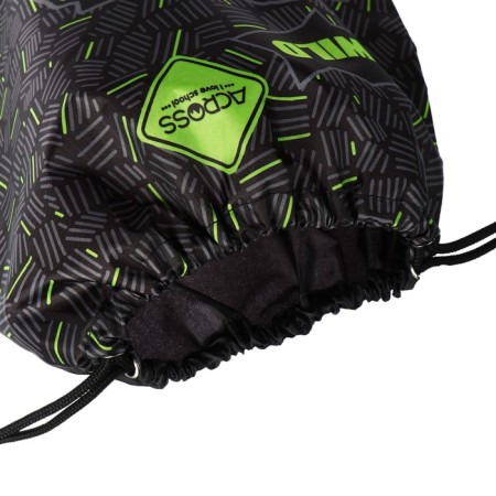 School backpack 40x33x15cm, ergonomic back, Across 410, gray/green-13