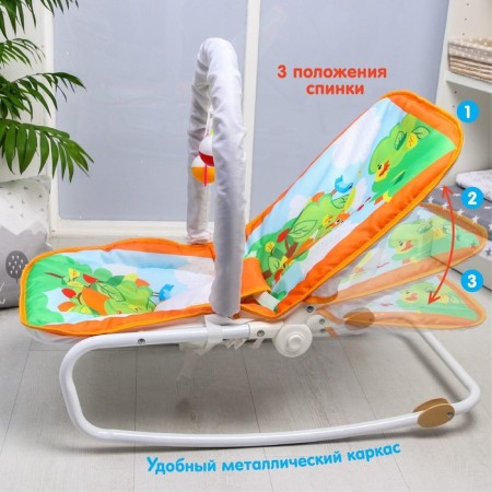 Swear-rocking chair for newborns "Forest Fairy Tale", game arc, removable toys mix-5