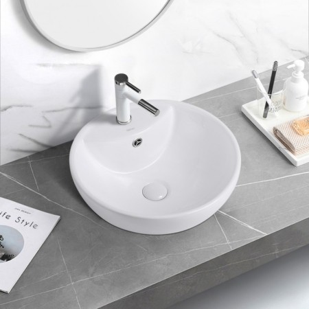ABBER Bequem AC2101 sink, invoice, 460x460x175 mm, white-2