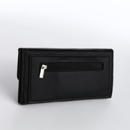 Women's wallet on a magnet, black color-1