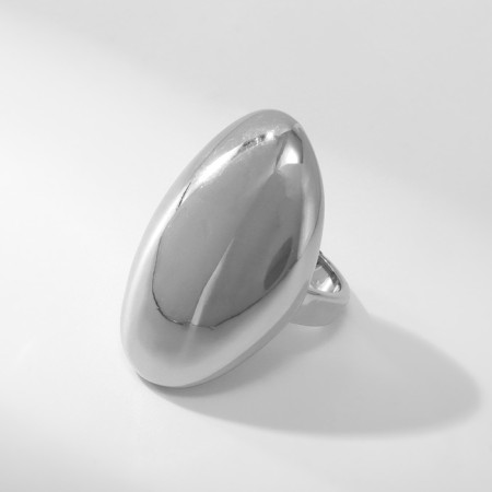 Ring Metal "Trend" Obval is large, gloss, color silver, size 16-1