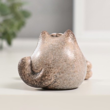 Souvenir Ceramics "Round cat with hanging paws" 4.9x4.8x5.3 cm-3