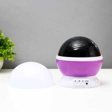 The night designer "Starry sky", rotation, (4AAA or USB) violet. 12*10 cm Risalux-17