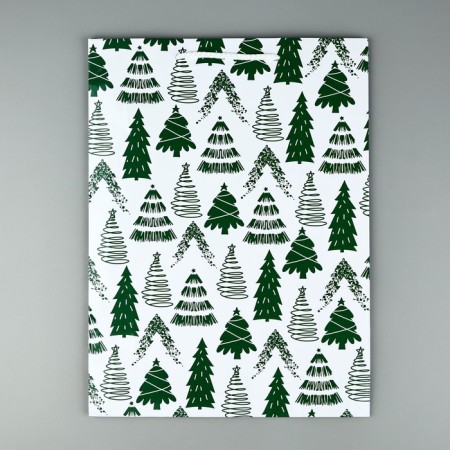Package Gift New Year Laminated "Christmas trees", l 28 x 38 x 9 cm, new year-3