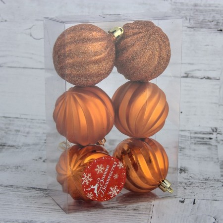 Set of balls plastic D-6 cm, 6 pcs "Wave"-1