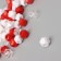 Plastic beads "Crystal polyhedron. Red, white, transparent" set 30 g 1x1x1 cm