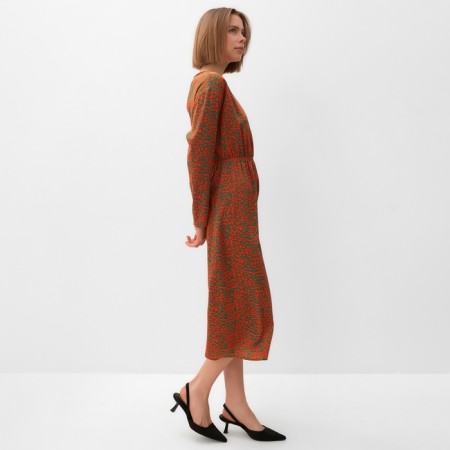 Women's dress Minaku: Silk pleasure Orange color, size 42-2