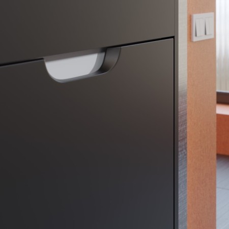 Tumbling under the Uperwood Modul sink, 60 cm, suspended, matte, black-17