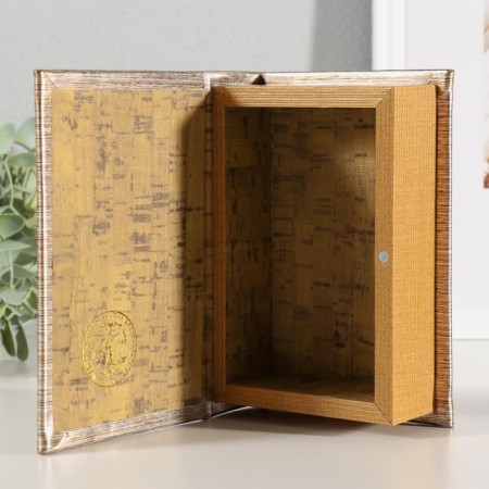 Broken cabinet tree, leatherette "air ball" embossing, under metal 16.5x11.2x5 cm-1