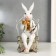 Souvenir Polystone "Hare in a chair with a book and a cup" 26x12x13.5 cm
