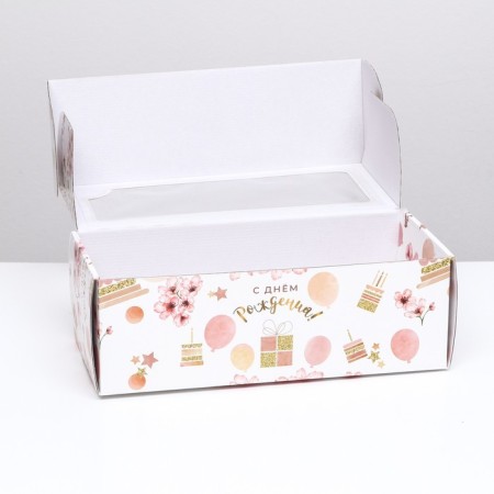 Self -charged box, with a window, "Happy Birthday" 16 x 35 x 12 cm set 5 pcs-2