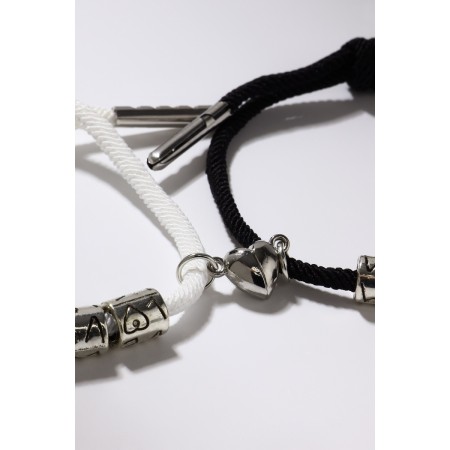 Bracelets "Demetrons" on Magnet, Love with heart, black and white color, 8 cm-3