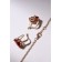 Set 2 objects: earrings, pendant "Edel" drop -driving, red color in gold, 45 cm