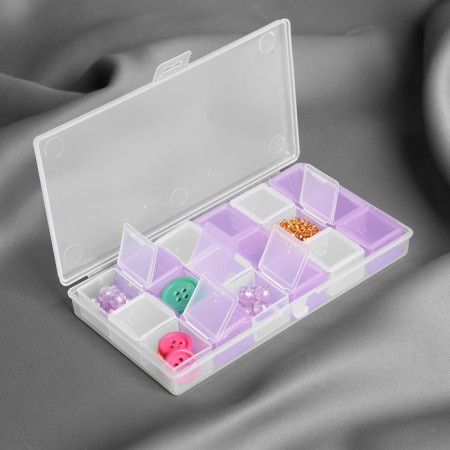 A set of organizers, 6 rows of 3 cells, in a container, 15 × 8 × 2 cm, mixing color-3