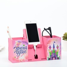 Organizer for the office with a stand for the phone 