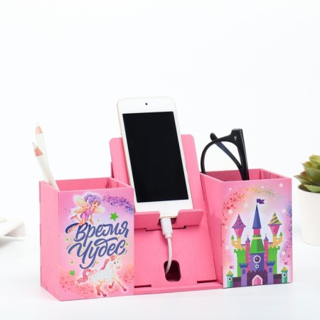 Organizer for the office with a stand for the phone "Miracles Time" 23x7x14 cm
