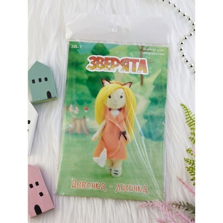 A set of toy from felt "girl - fox" growth - 15 cm-2