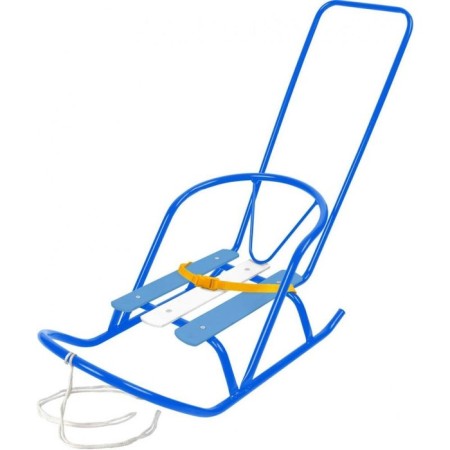 Puppet sledges with a pusher, blue color