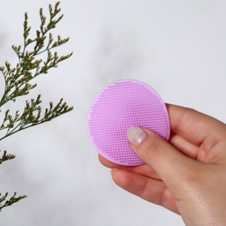 Washing brush "Circle", on suction cup, d = 5.5 cm, lilac color-1