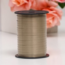 Ribbon for decor and gifts, beige khaki, 0.5 cm x 250 m