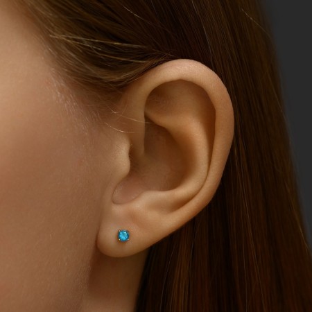 Earrings with rhinestones Xuping Cuts authenticity, blue color in gold-1