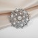 Brooch "Snowflake" pearl, white color in silver