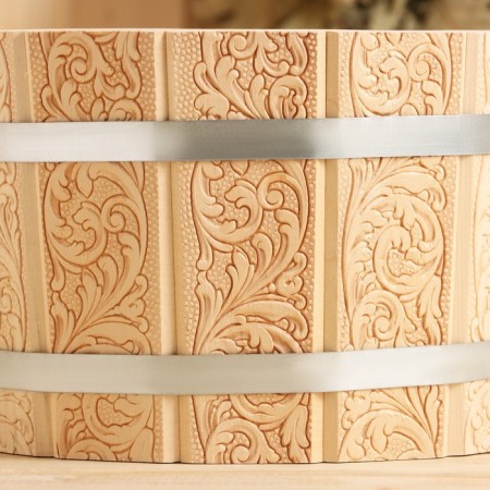 Gang of linden, 5 l, one -handed, stainless hoop, Russian patterns "Dobroparov"-3