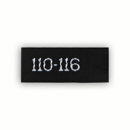 Textile strip "110-116", 5 x 1.1 cm, black color-2