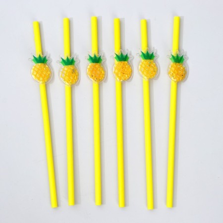 Pineapple cocktail tubes, set, 6 pcs