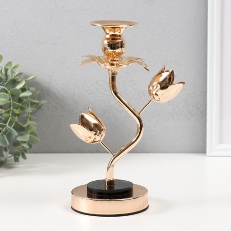 Summary metal, acrylic on 1 candle "Golden Tulips" d = 2-6 cm 10x10x22.5 cm-3