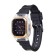 Women's watch, 4.1 x 4.1 cm, silicone strap, black