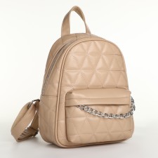 Women's backpack on lightning, beige color