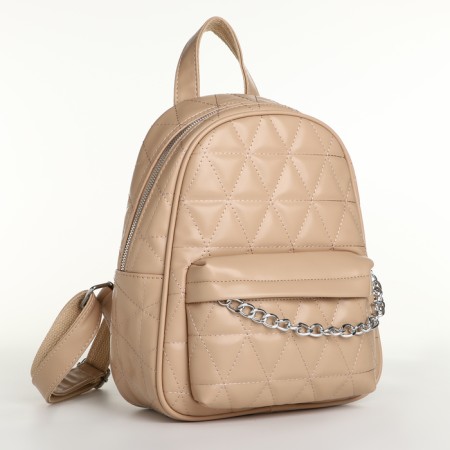 Women's backpack on lightning, beige color