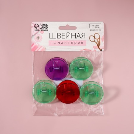 Clips for the cut, 4 × 4 cm, 5 pcs, colorful color-5